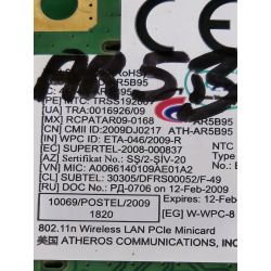 Carte Réseau Wi-Fi Atheros AR5B95 802.11n 150 Mbps Half Mini PCI-E