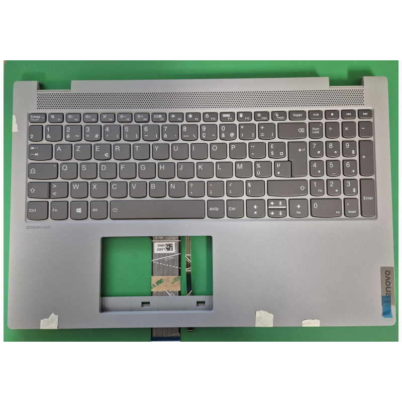 Clavier Français gris pour Lenovo Flex 5-15iil05 et Flex 5-15itl05. Vue de face.