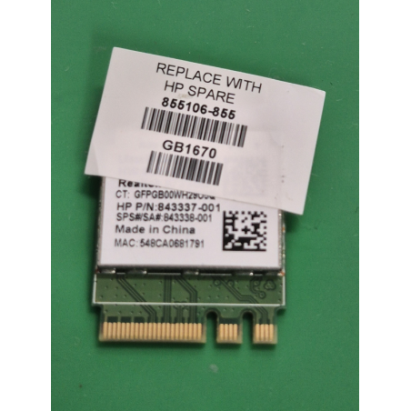 Carte WiFi Bluetooth Realtek RTL8723BE 855106-855 pour HP 17-X séries