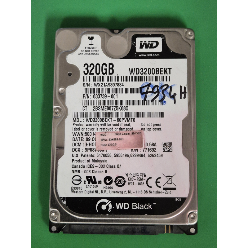 Marque inconnue – HDD WD3200BEKT – pièce détachée PC portable