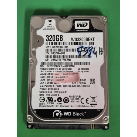 Marque inconnue – HDD WD3200BEKT – pièce détachée PC portable