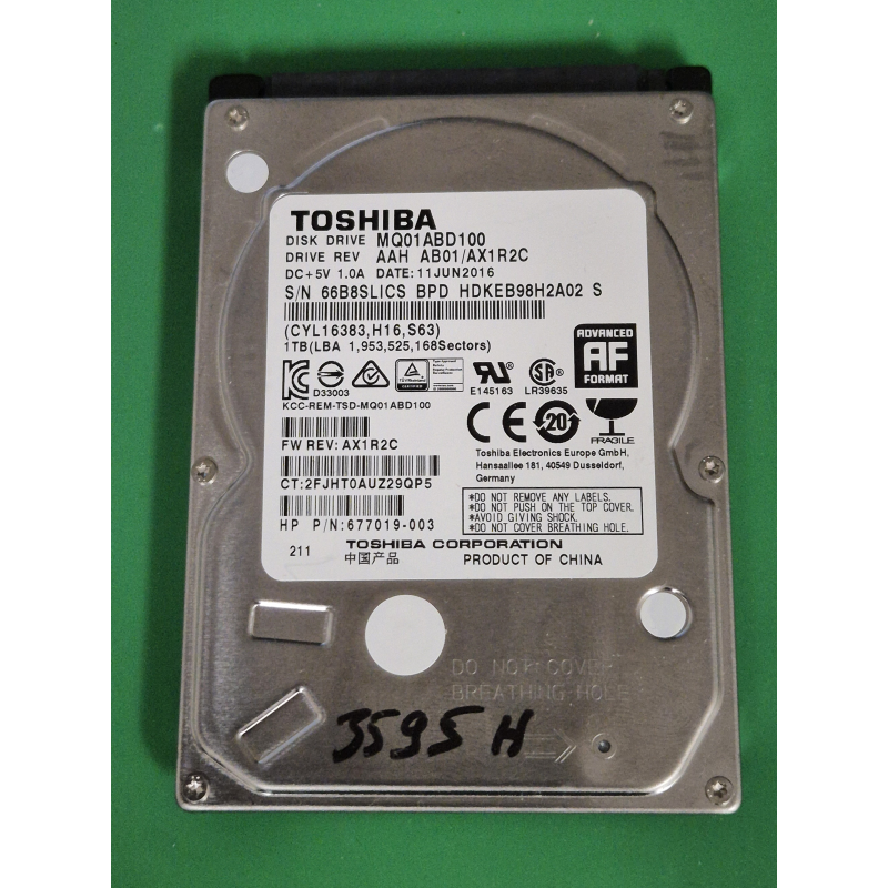 Disque Dur 2.5 pouces Toshiba MQ01ABD100 SATA 1To pour Boîtier Externe