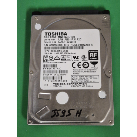 Disque Dur 2.5 pouces Toshiba MQ01ABD100 SATA 1To pour Boîtier Externe