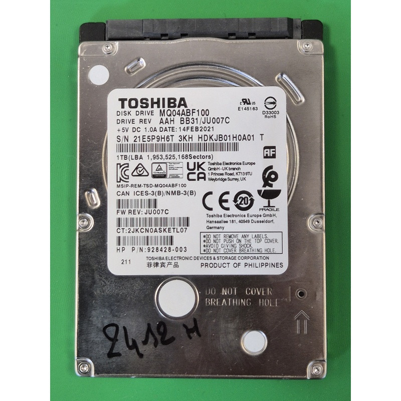 Disque dur Toshiba 1to – MQ04ABF100 – disque dur PC portable