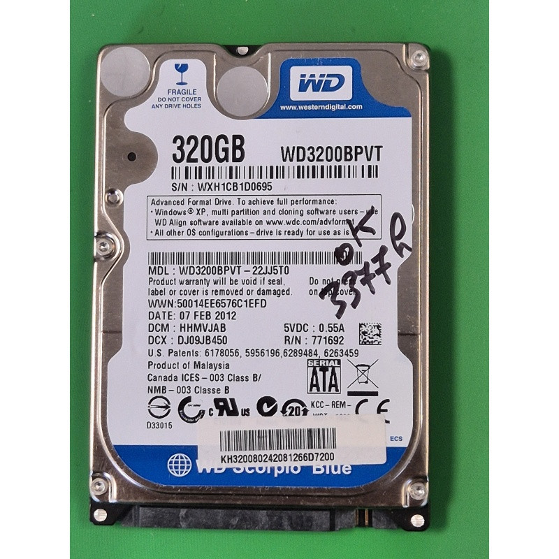 Western Digital – WD3200BPVT-22JJ5T0 – disque dur PC portable