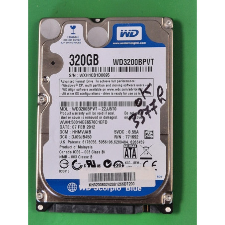 Western Digital – WD3200BPVT-22JJ5T0 – disque dur PC portable