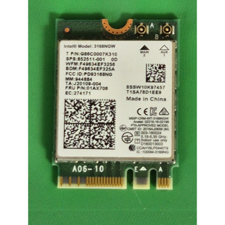 HP – Carte Wi-Fi HP 250 G6 – 01AX708 – pièce détachée PC portable