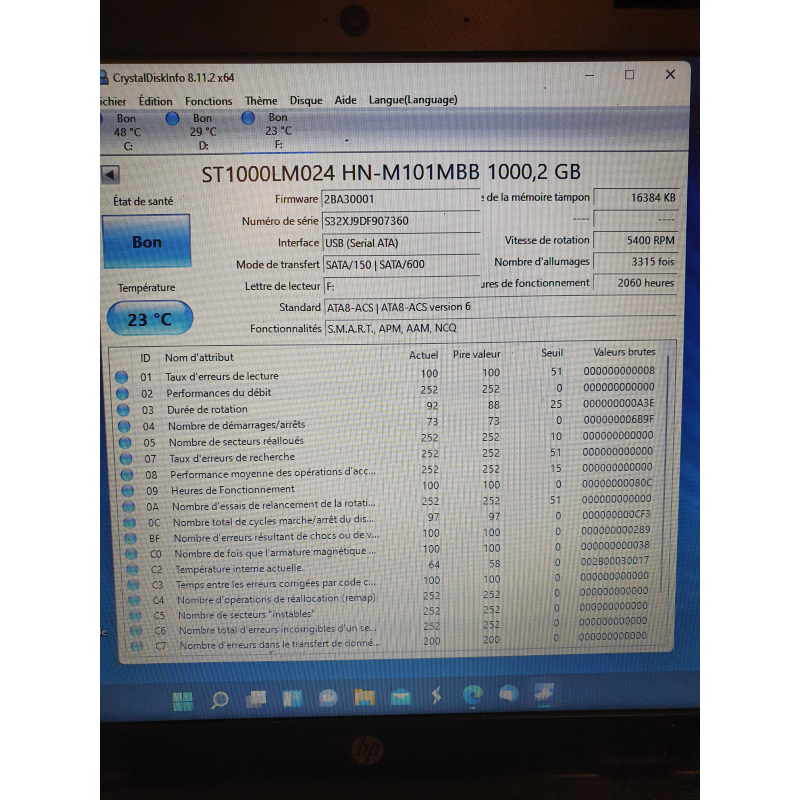 Disque Dur Samsung 2.5" ST1000LM024 1 To pour ordinateur portable