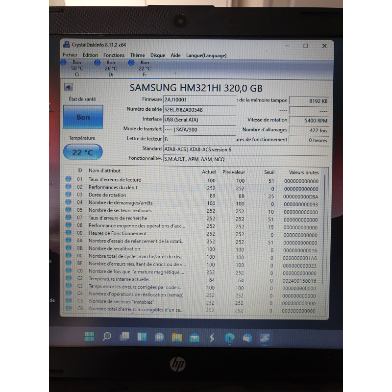 Samsung – HDD Samsung HM321HI – pièce détachée PC portable