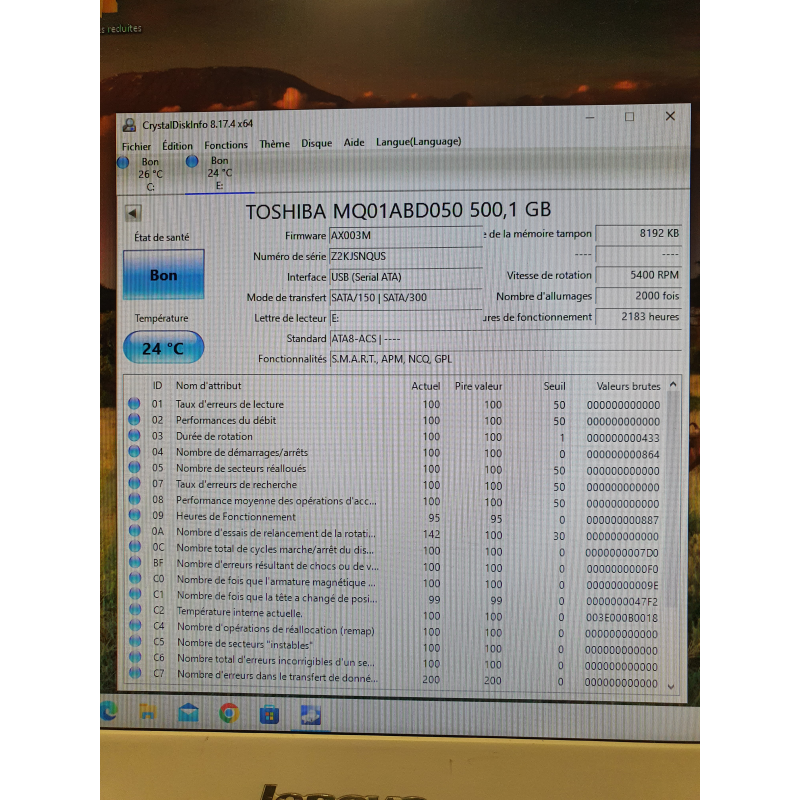 Disque dur Toshiba 500 go