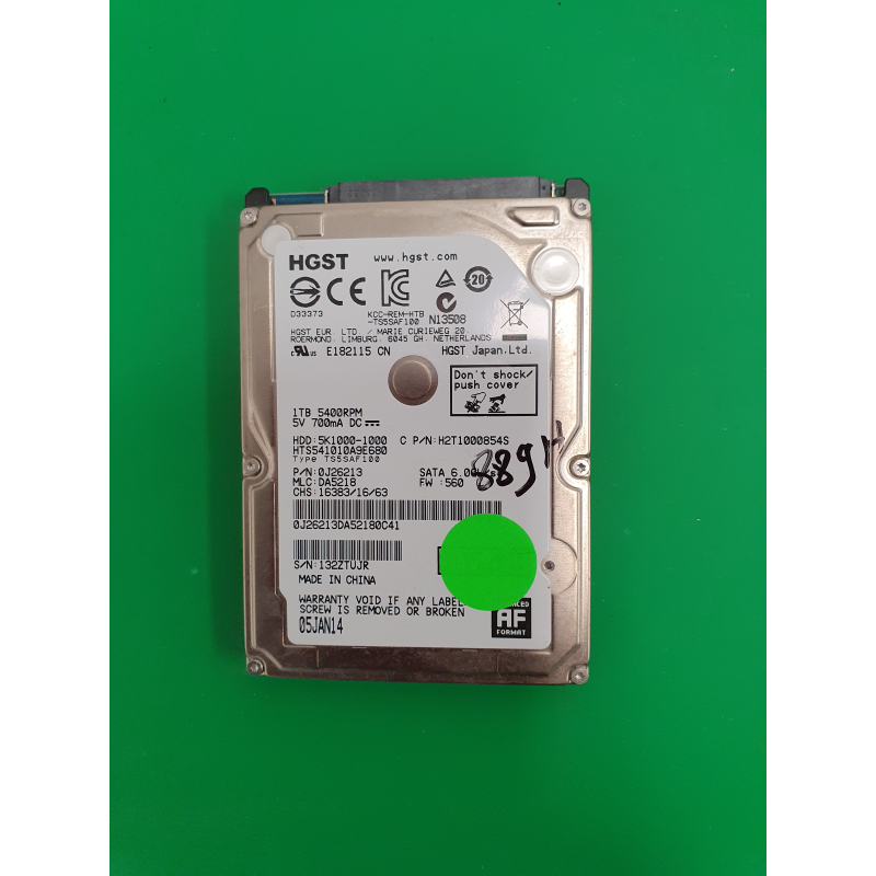 Marque inconnue – Disque dur Hgst 1to – pièce détachée PC portable