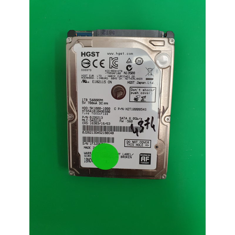 Marque inconnue – Disque dur Hgst 1to – pièce détachée PC portable