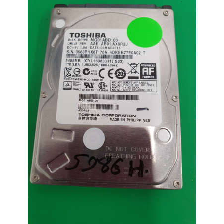 Marque inconnue – Disque dur Toshiba 1to – pièce détachée PC portable