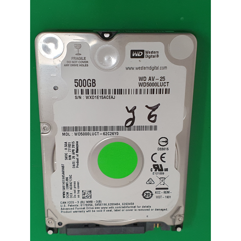 Marque inconnue – HDD Western Digital WD5000LUCT – pièce détachée PC portable