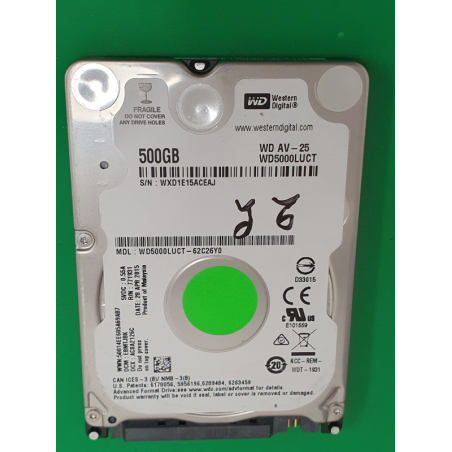 Marque inconnue – HDD Western Digital WD5000LUCT – pièce détachée PC portable