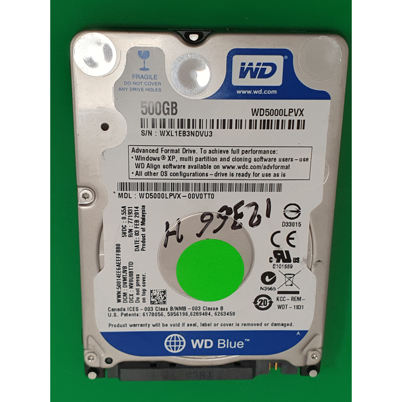 Marque inconnue – HDD Western Digital WD5000LPVX – pièce détachée PC portable
