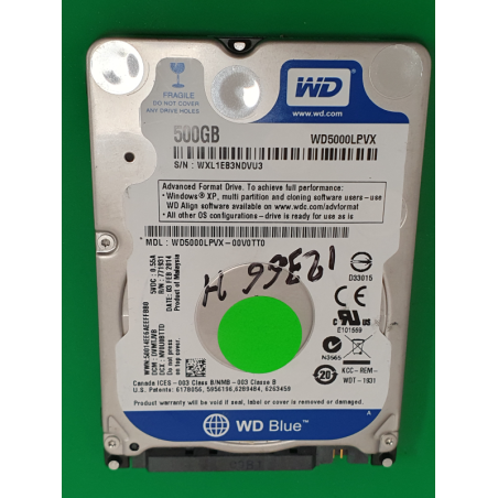 Marque inconnue – HDD Western Digital WD5000LPVX – pièce détachée PC portable