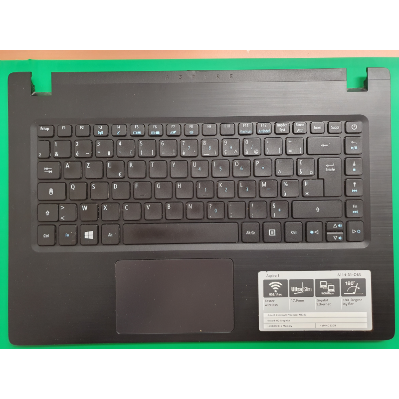 Clavier AZERTY TFQ4DZ8PTATN noir pour ordinateur Acer Aspire A114-31